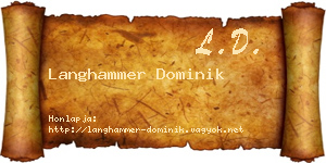 Langhammer Dominik névjegykártya